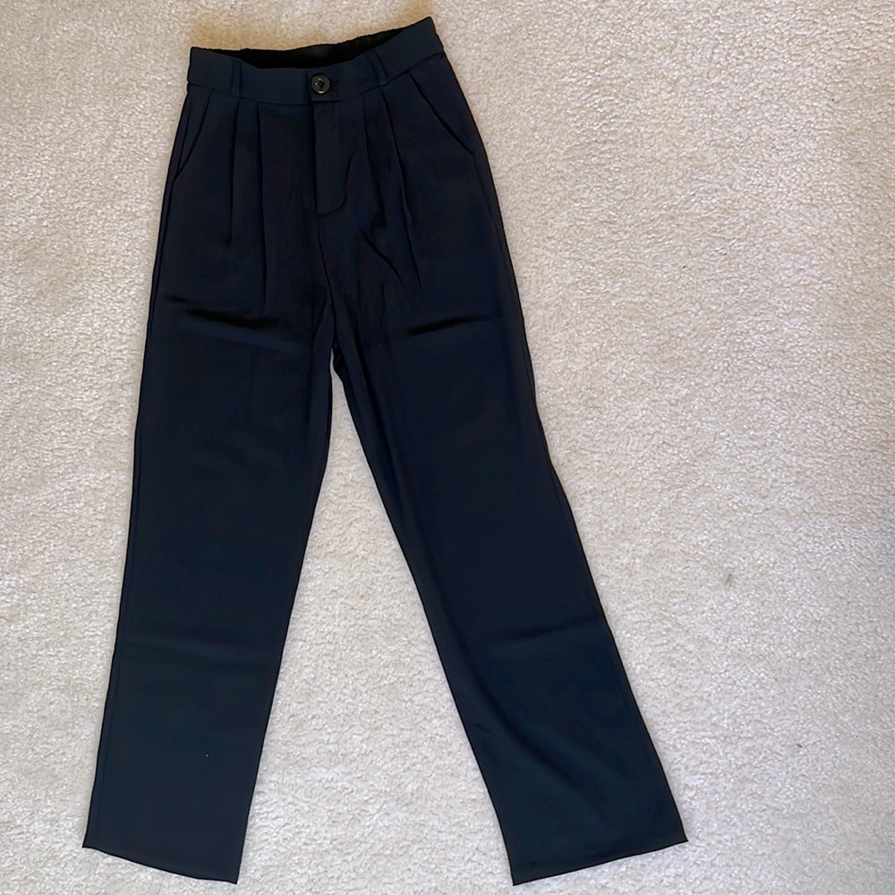 Petite Black Wide Leg Dress Pants